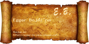 Egger Bojána névjegykártya